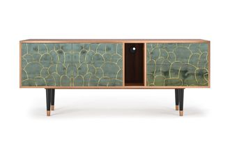 StoryZ Mueble de TV azul-verde 2 cajones y 2 puertas L 170 cm