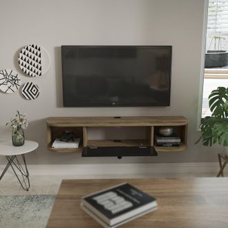 Decorotika Ibarra Floating Wall Mounted TV Cabinet TV Stand TV Unit in Black