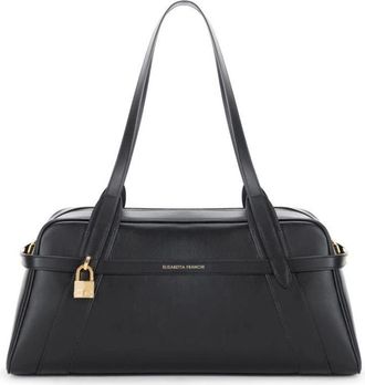 Elisabetta Franchi Tassen, Dames, Zwart, ONE Size, Leer, Grote Over-de-Schouder Tas