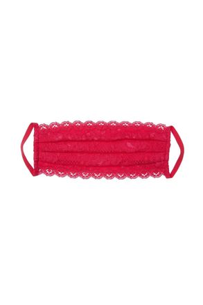 Cosabella Womens Never Say Never Pleated Face Mask In Bright Grenadine
