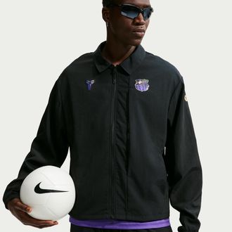 Nike Mens Nike FC Barcelona Away Kobe Soccer Woven Jacket in Black | IO3428-011