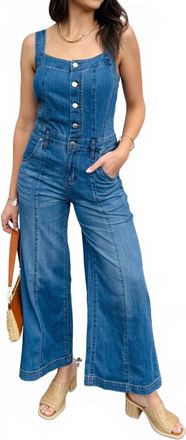 Tribal Adjustable Shoulder Straps Wide-Leg Jumpsuit In Amalfi Coast