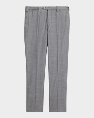 Kiton Men & apos;s Wool Twill Flat-Front Trousers