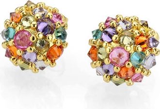 Covet Fiesta Ball Pav&eacute; CZ Stud Earrings in Rainbow at Nordstrom Rack