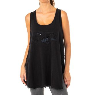 La Martina La Martina Womens tank top and round neck LWR303 - Black Cotton - Size Small