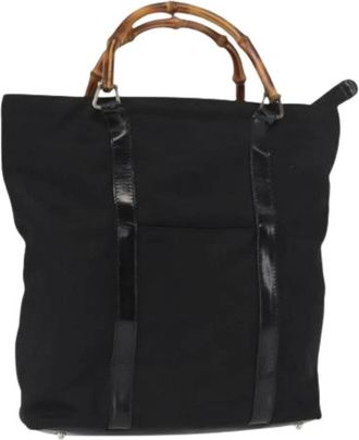Gucci Pre-owned Tote Bags, female, Black, Size: ONE SIZE Pre-owned Nylon Tote Bag