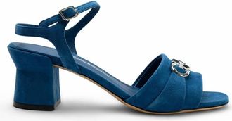Ferragamo Womens Suede Sandals In Blue