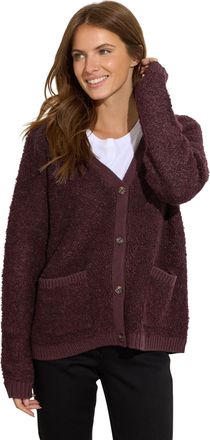 M&Co Womens Berry Boucle Knitted Cardigan - Womens Red