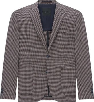 Bugatti Blazer met fijn tweekleurig patroon - Heren - Business blazers - Bruin - XL - Kostuums