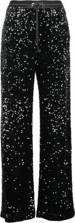 Emporio Armani Paillet Total Jumpsuit - Dames - Wijde Broeken - Zwart - XS - Polyester - Broeken