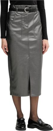 Marc Aurel Kokerrok Midi - Dames - Midirokken - Grijs - XS - Polyester - Rokken