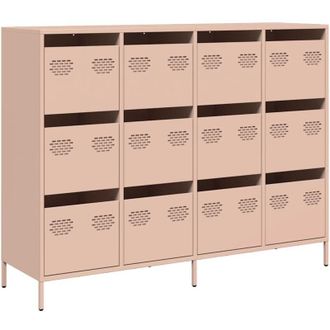 vidaXL Aparador De Acero Laminado En Fr&iacute;o Rosa 135x39x103,5 Cm Vidaxl