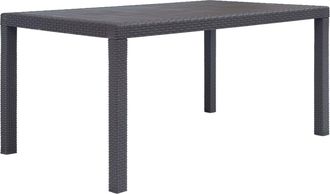 vidaXL Tavolo Da Giardino Marrone 150x90x72 Cm Plastica Stile Rattan - Vidaxl