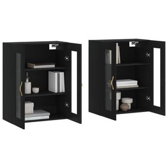 Berkfield Home Wall Mounted Cabinets 2 pcs Black Engineered Wood