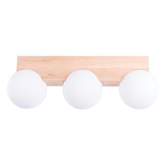 Wonderlamp L&aacute;mpara de techo estilo escandinavo de madera y 3 esferas