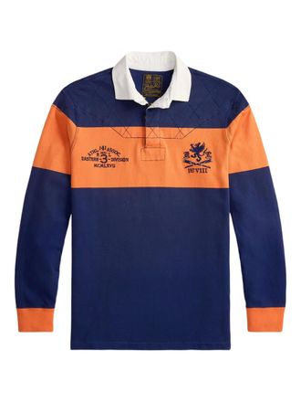 Polo Ralph Lauren stripe-detail long-sleeved polo shirt - men - Recycled Polyester/Cotton - S - Blue