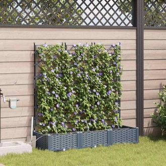 Berkfield Home Garden Planters with Water Irrigation System 3 pcs Light Grey
