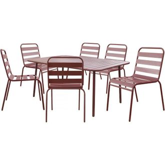 Habitat et Jardin Conjunto De Muebles De Jard&iacute;n Met&aacute;licos bilbao - 6 Plazas - Terracota