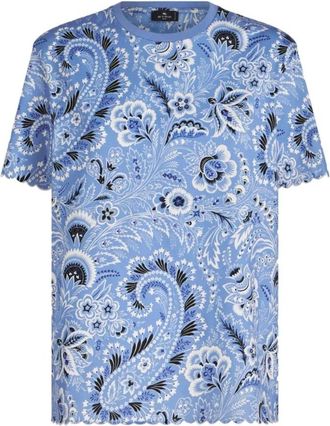 Etro Bandana Print Crewneck T-Shirt - Dames - T-shirts - Veelkleurig - XS - Katoen - Tops