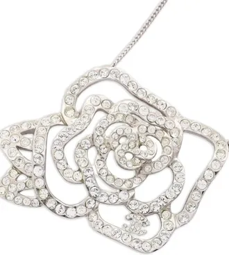 Chanel Collana Camellia Coco Mark con strass 1986-1988 - Grigio