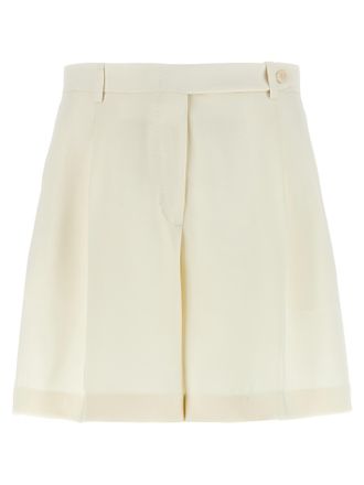 Brioni White Silk Bermuda Womens Shorts