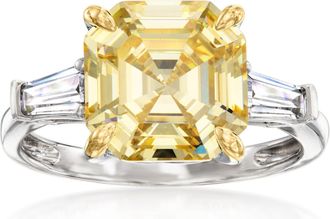 Ross-Simons Yellow and White CZ Ring in Sterling Silver With 18kt Gold Over Sterling
