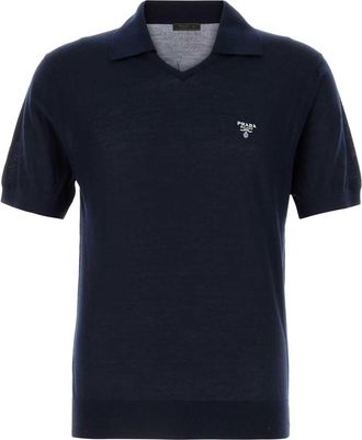 Prada Middernachtblauw Kasjmier Polo Shirt