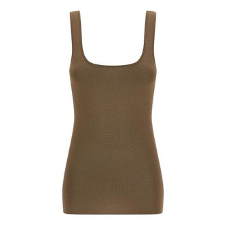 Entire studios Squared Neck Top - female - ENTIRE STUDIOS - Sleeveless Tops - Brown - XS - Tops