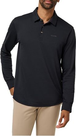 Travis Mathew The Zinna 2.0 Long Sleeve Polo in Black at Nordstrom, Size X-Large