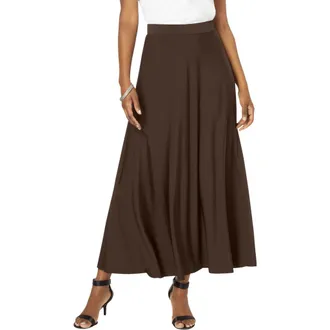 Roaman's Ultrasmooth Fabric Maxi Skirt in Chocolate at Nordstrom, Size 12