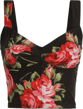 Dolce & Gabbana Multicolour Sweetheart Neck Top