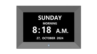 OEM Nuevo Reloj Digital Negro De 7 Pulgadas Con Soporte Para Tarjeta Sd, Reproducci&oacute;n De V&iacute;deo, Visualizaci&oacute;n De Calendario, Configuraci&oacute;n De Alarma Y Fun