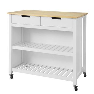SoBuy Carrito de cocina con 2 cajones y 2 estantes mdf blanco