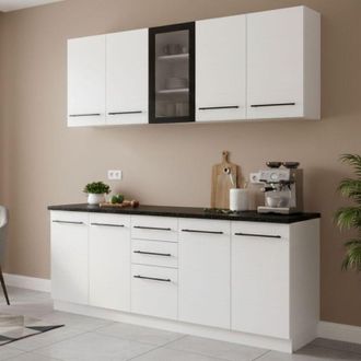 Dmora Monale - Cucina, Bianco, 2 Cassetti