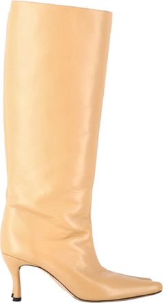 by FAR Stevie Knee Boots in Beige Leather