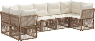 vidaXL Conjunto De Sof&aacute;s De Jard&iacute;n 7 Uds. 7-n&uacute;mero De Plazas Beige Vidaxl