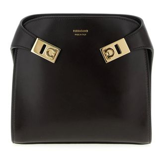 Ferragamo Hug BB S Leather Belt Bag - female - Ferragamo - Bum Bags - Brown - ONE SIZE - Bags