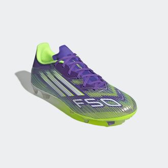 adidas Fussballschuh ADIDAS PERFORMANCE F50 LEAGUE FG/MG, Damen, Gr. 44,5, lila (lila rush, cloud wei&szlig;, lucid lemon), Synthetik, Textil, Schuhe Fussballschuh