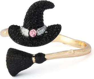 Betsey Johnson Witch Hat & Broom Bypass Bracelet in Pink at Nordstrom