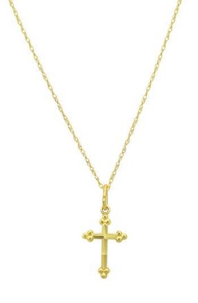 Candela Jewelry 10K Yellow Cross Pendant Necklace in Gold at Nordstrom Rack