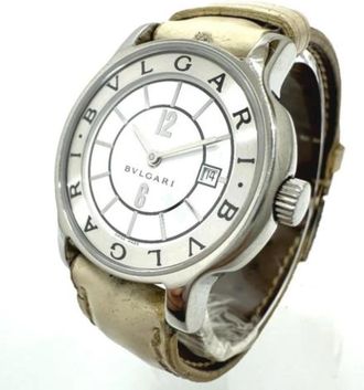 Bulgari Pre-owned Vintage Polshorloge - Dames - Vintage Horloges - Wit - ONE Size - Leer - Vintage