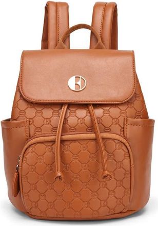 Elle Compass 10L Vegan Leather Monogram Mini Backpack in Brown at Nordstrom