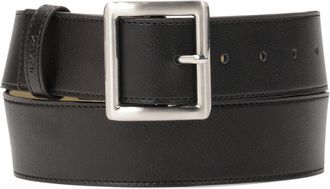 Kazar Minimalistische zwarte riem met vierkante gesp - Dames - Riemen - Zwart - 90 CM - Leer - Accessoires