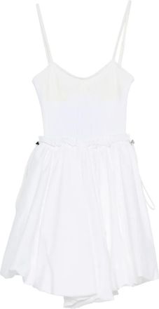 The Attico Abito midi con orlo peplum - Bianco