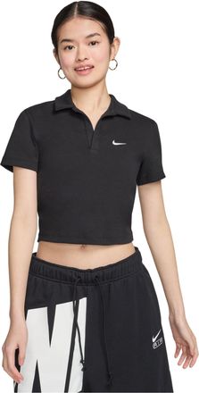 Nike (WMNS) Nike Sportswear Essential Polo Shirt Asia Sizing Black White DV7885-010