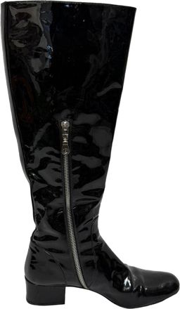 Saint Laurent Saint Laurent Babies 40 kniehoge laarzen in zwart lakleer