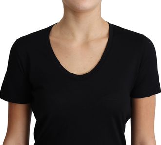 Dolce & Gabbana Womens Black Wool Round Neck Short Sleeves T-Shirt