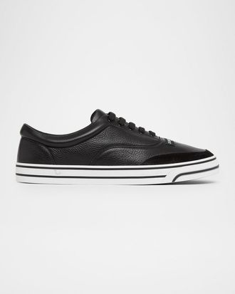 Dolce & Gabbana Men & apos;s Grained Leather Label Low-Top Sneakers
