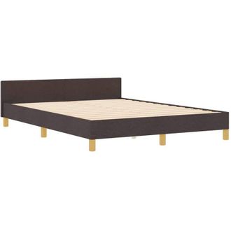vidaXL Bed Frame with Headboard Dark brown 140 x 200 cm Fabric vidaXL