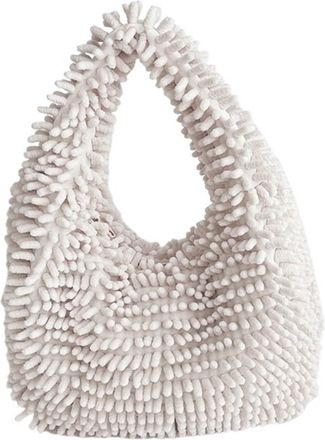 Generic Womens Plush Bags Plush Bag Purse Handbags Vintage Furry Ladies Shoulder Bags Fashion Girls Underarm Casual Tote(White)